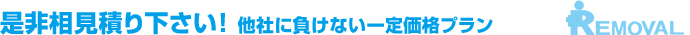 是非相見積り下さい！ 他社に負けない一定価格プラン